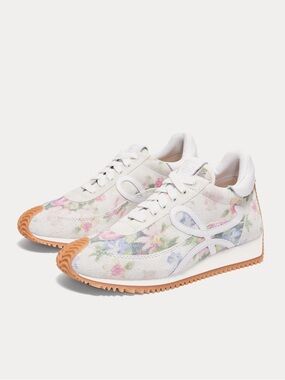 NEW Loewe Flow Runner Brushed Suede White Pink Low Top Sneakers | Size 41